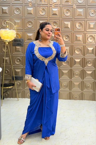 ‘RUHANIYAT’ Cowl Skirt Three Piece Set