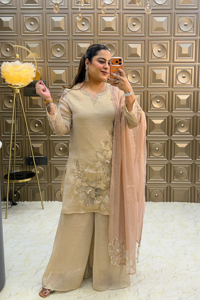 ‘CHANDI CHOWK’ Cutwork Three Piece Set