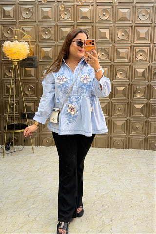 ‘FLOWRA CHARM’ 3D Flower Cotton Shirts