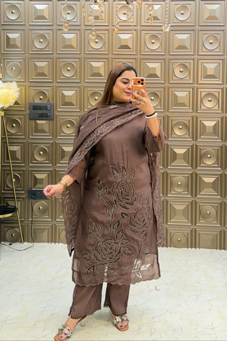 ‘ABROO 2.0’ Applique Work Three Piece Set