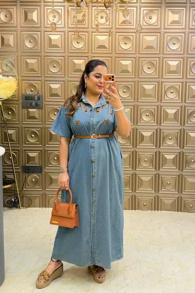 ‘DRESSBERRY’ Denim Dess With Belt