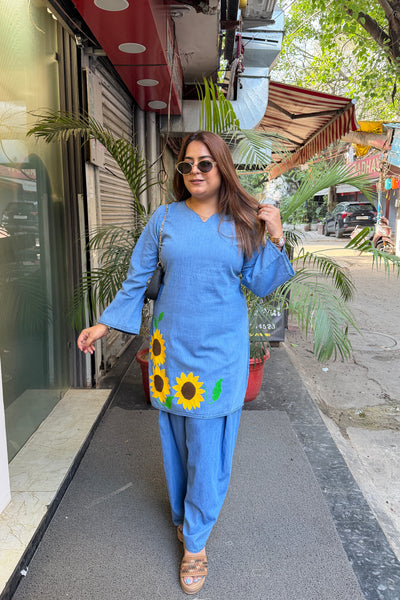 'MEHR' Denim Farshi Two Piece Set