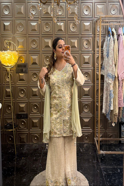 'MOONLIGHT' Heavy Embroidery Gharara