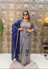 'BLUE GALAXY' Pure Crepe Gharara Suit
