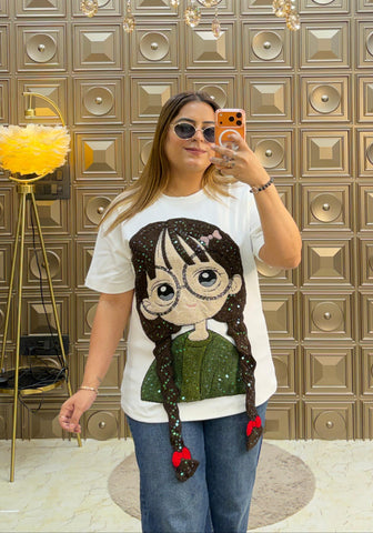 'MINI' Cute Girl Patch T-shirts