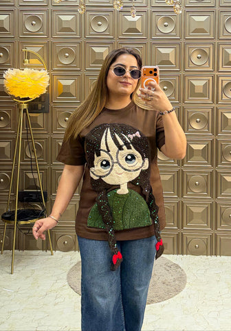 'MINI' Cute Girl Patch T-shirts