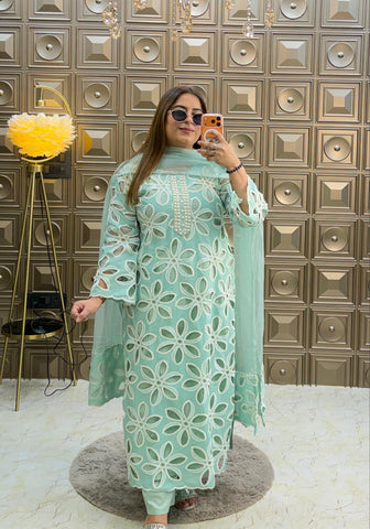 'MAHJABEEN' Schiffli Long Suit