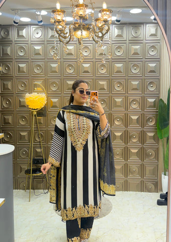 'ZAIRA' 3 pc Pure Crepe Suit