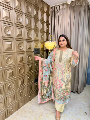 'AMRITSARIYA' Straight Three Piece Set