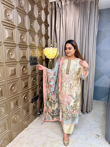 'AMRITSARIYA' Straight Three Piece Set