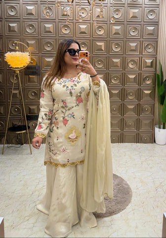 'NOORI' Embroidery Sharara Suit