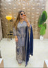 'BLUE GALAXY' Pure Crepe Gharara Suit